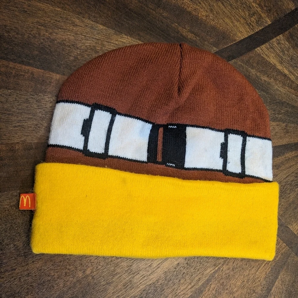 McDonald’s Birdie the Early Bird Knit Beanie Hat Brown Yellow Crew Exclusive